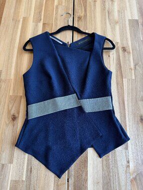 Roland Mouret Navy Blue Top UK 12 US 8